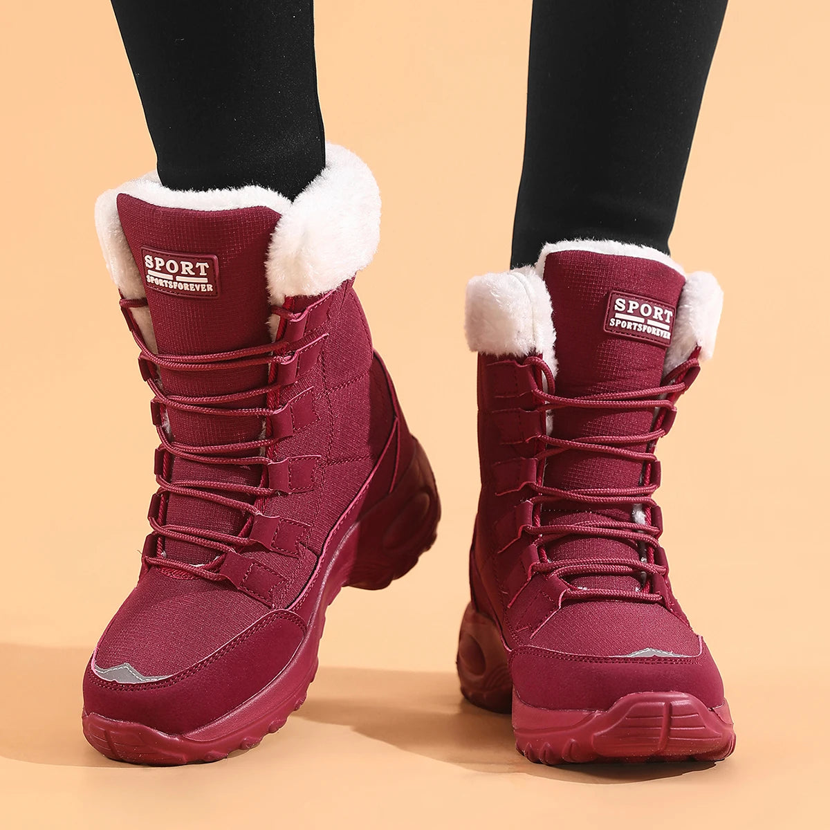 Women's Winter High Quality Keep Warm Mid-Calf Waterproof Snow Boots