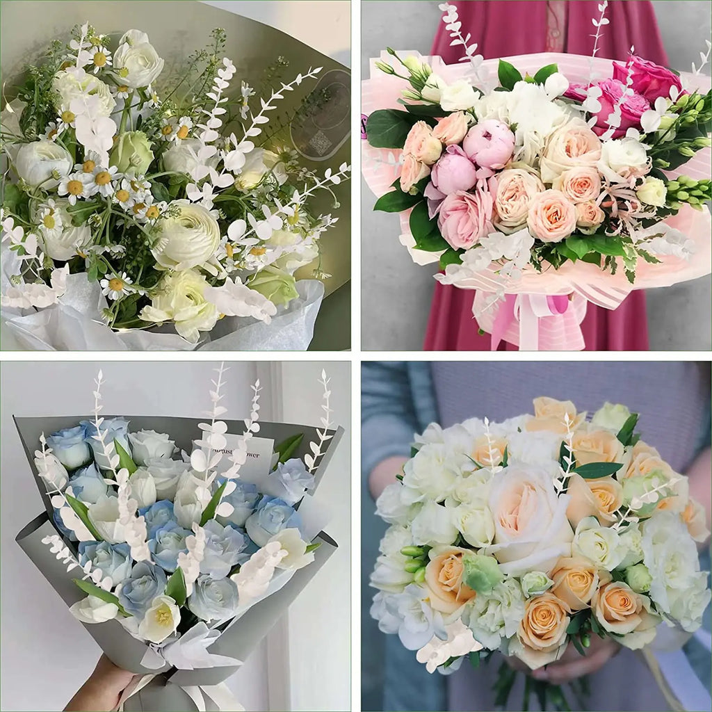 Tallos de eucalipto artificiales, planta falsa de dólar de plata.