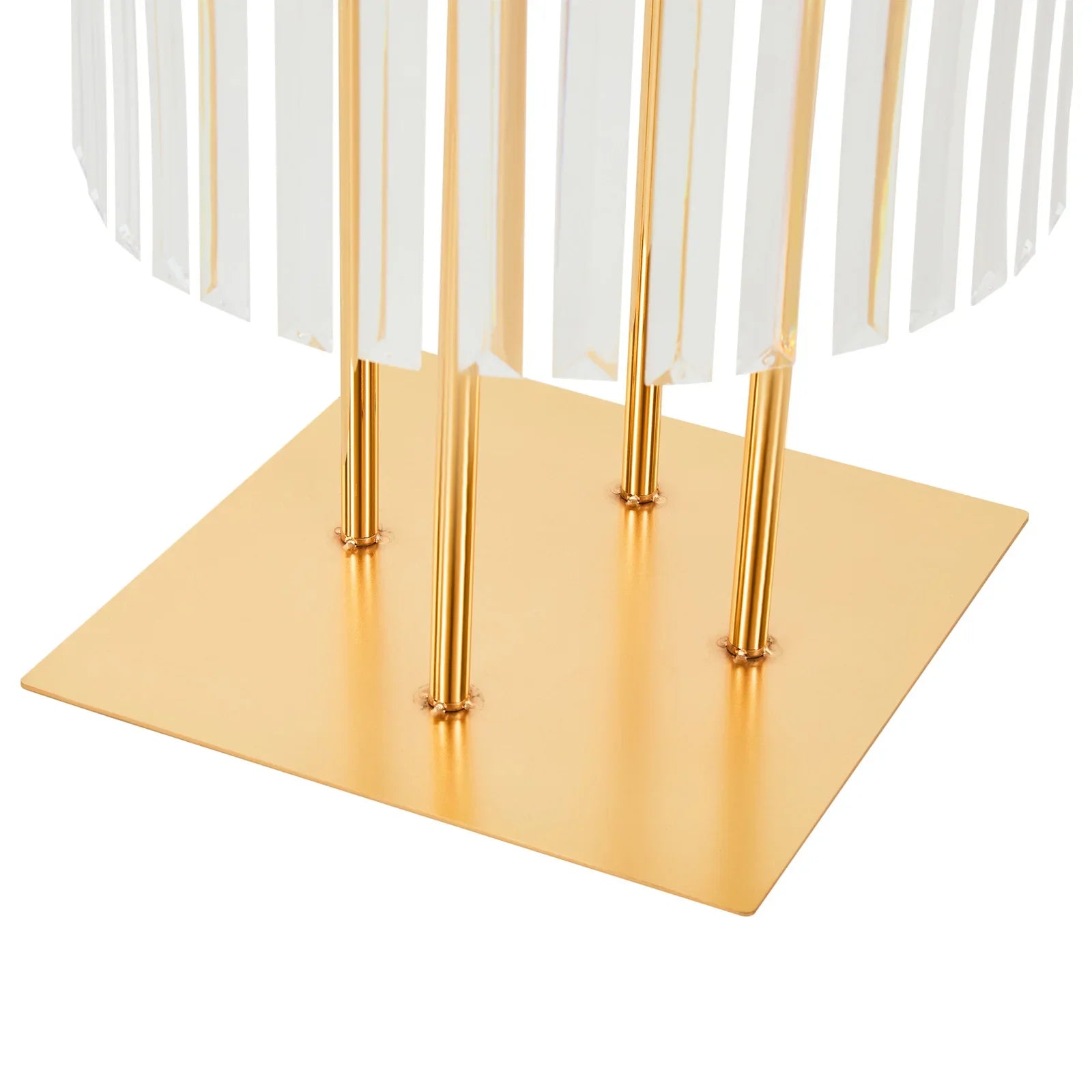 Runder 43,3 Zoll großer 5-stöckiger Tafelaufsatz aus Metall mit Sockel aus Goldkristall.