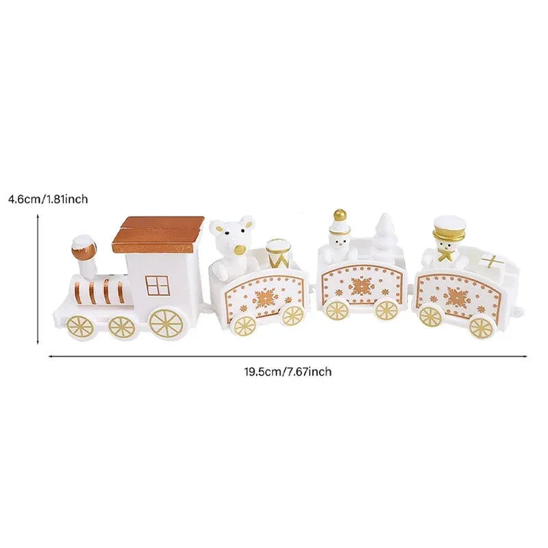 Decorazioni natalizie a forma di treno in legno, decorazione per torta di Babbo Natale