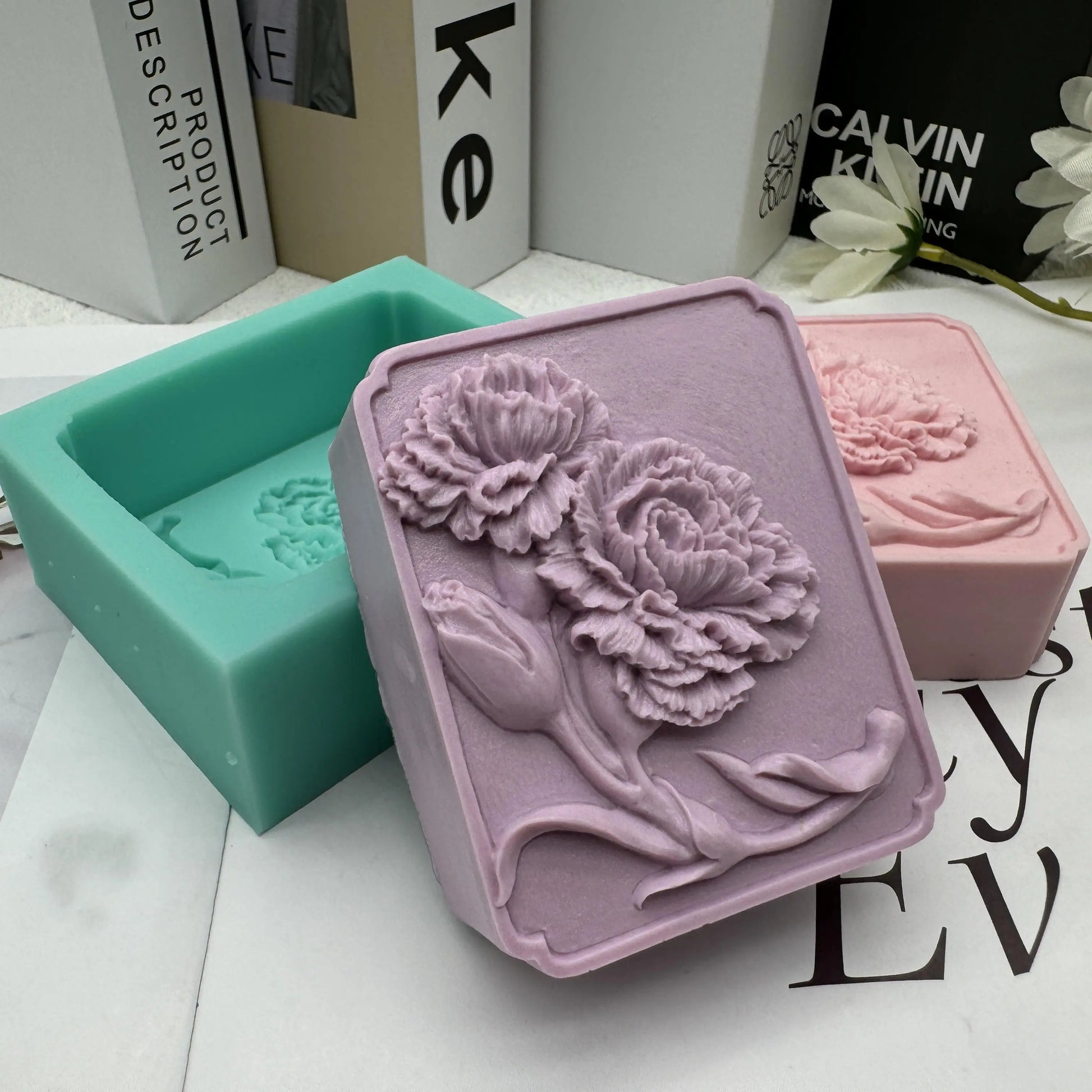 Elegant Sunflower Soap Mold 3D Rectangler