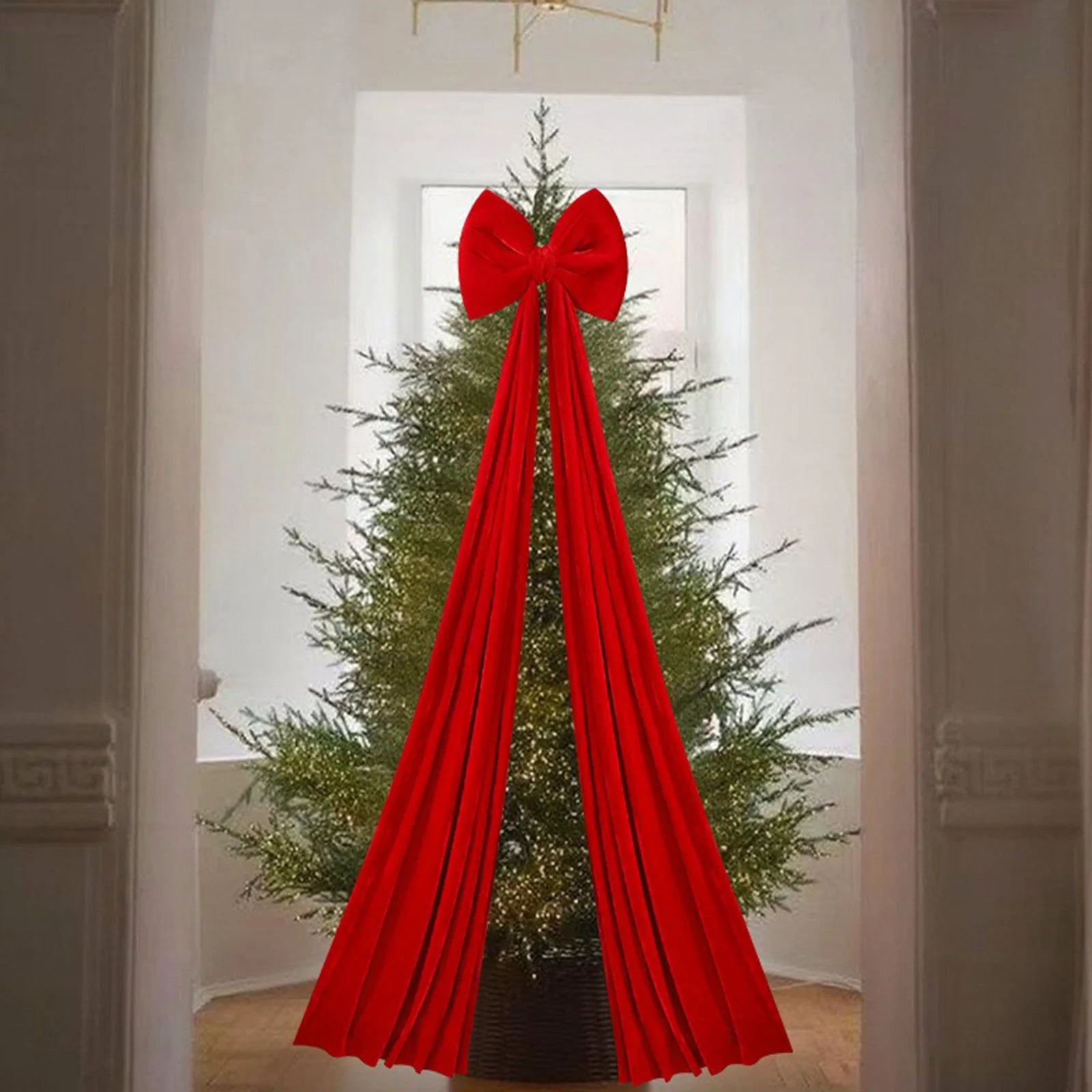 Lazo navideño grande para decoración del árbol.