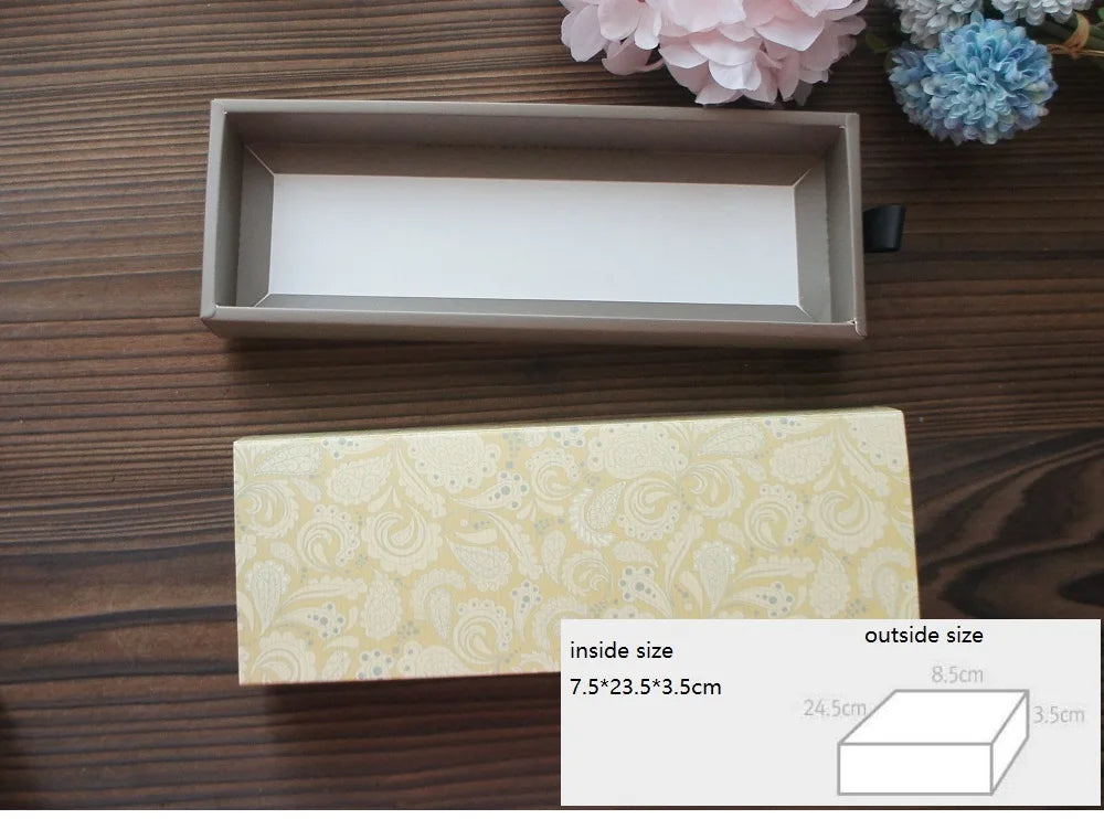 Elegante confezione regalo con motivo floreale blu e giallo, 3 misure, 10 pezzi