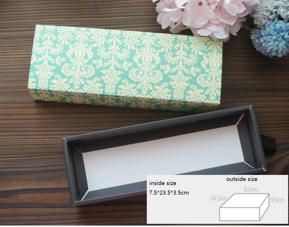 Elegante confezione regalo con motivo floreale blu e giallo, 3 misure, 10 pezzi