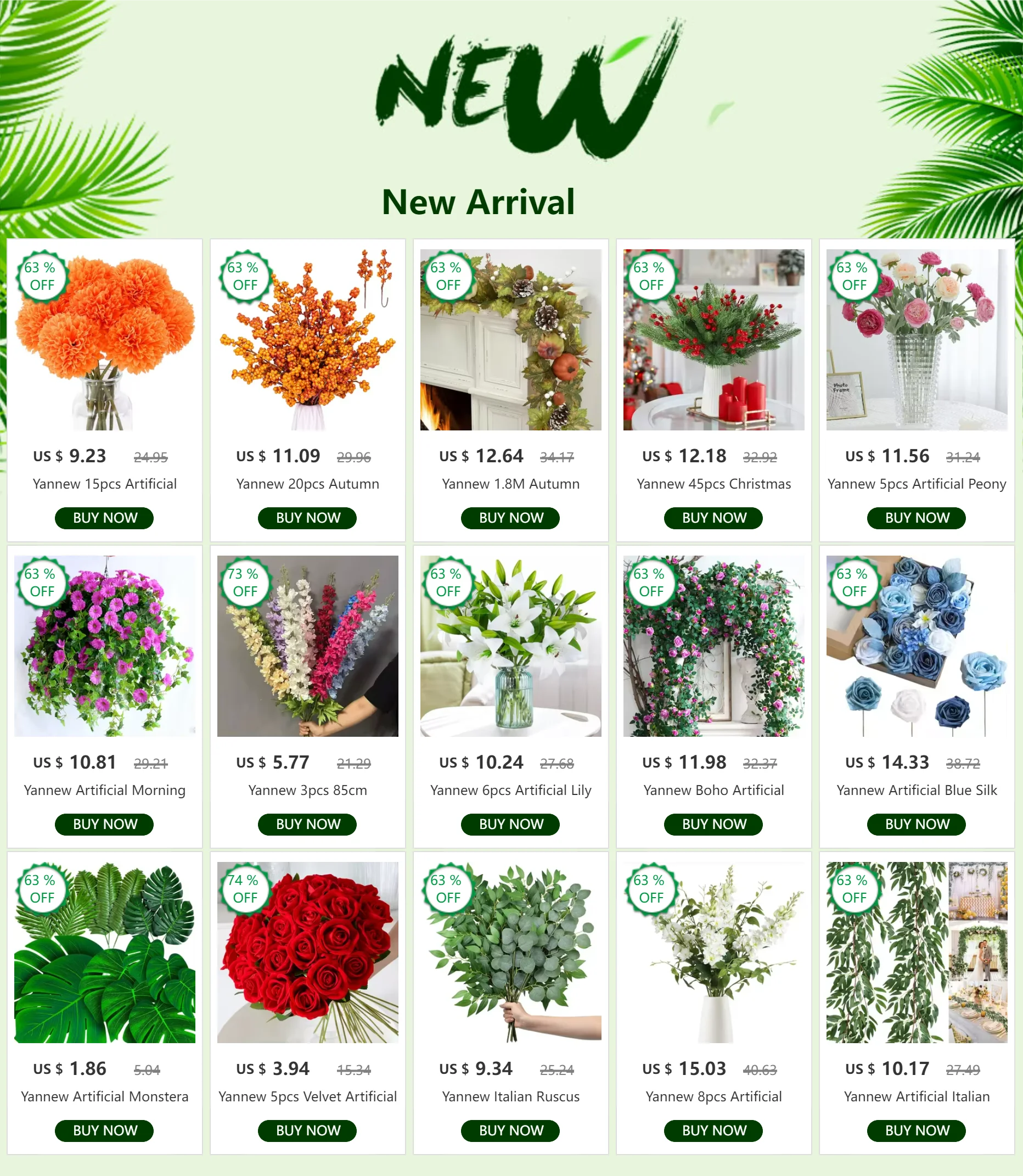 Tallos de eucalipto artificiales, planta falsa de dólar de plata.