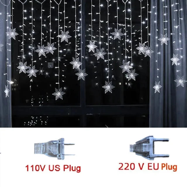 Christmas Light Led Snowflake Curtain 3.2M.