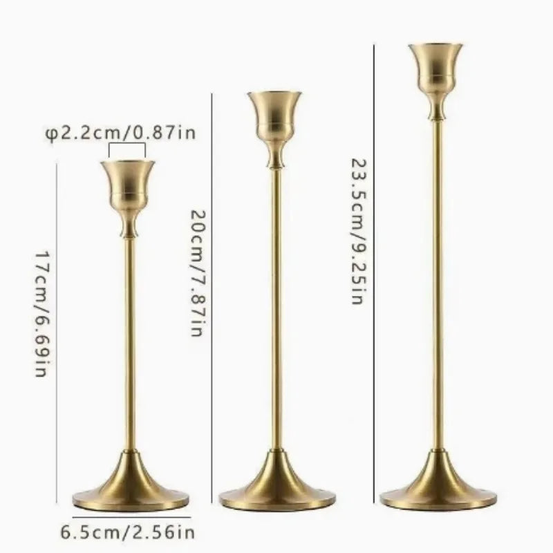 Vintage and elegant metal tabletop candle holders 1pc/3pcs