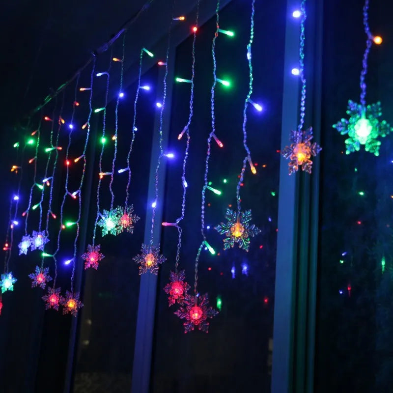 Christmas Light Led Snowflake Curtain 3.2M.