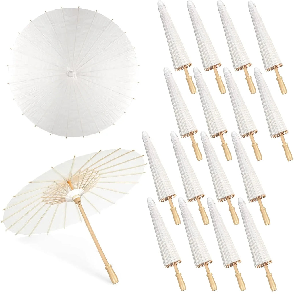 Paper Umbrella - 30-50PCS 80cm White Parasol for Wedding Decor.