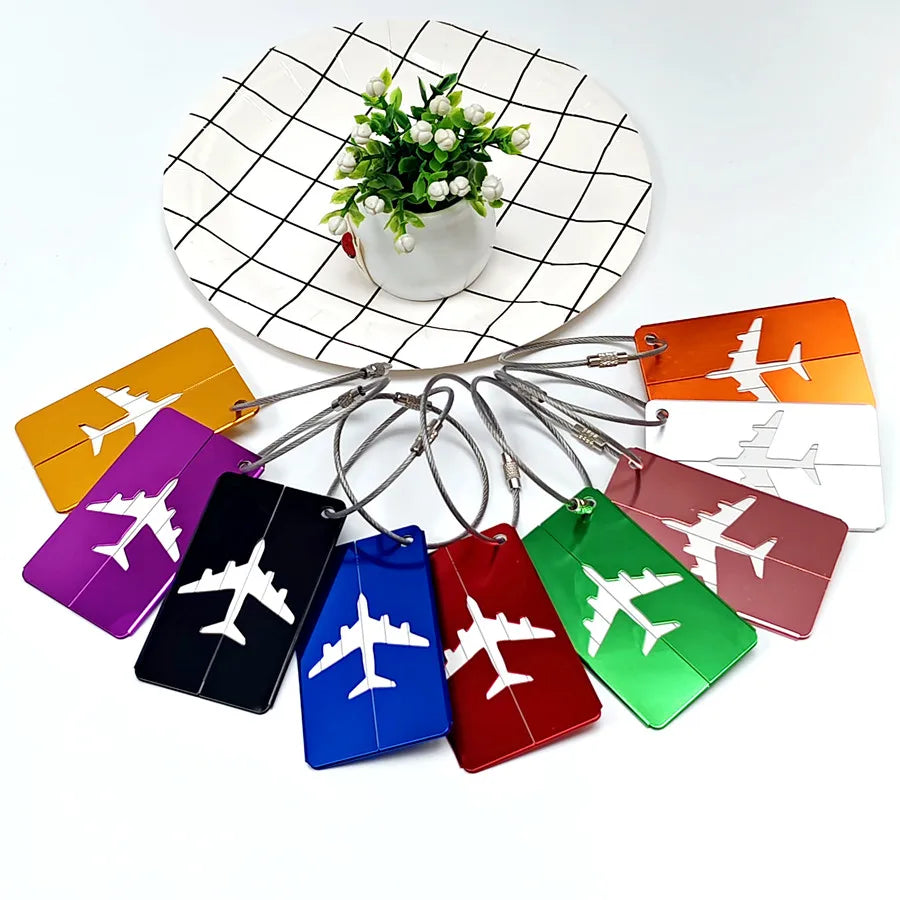 Etiqueta de equipaje de viaje de aleación de aluminio Etiqueta colgante Maleta