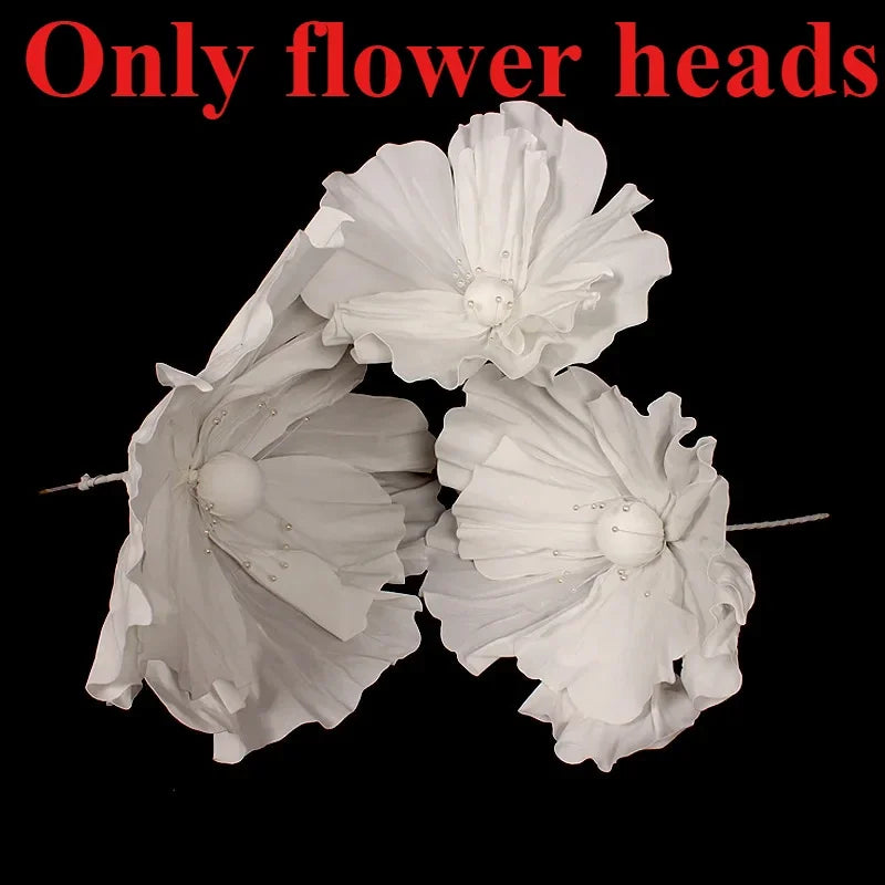Flores artificiales de espuma de plomo grandes con soporte de 50/60/75 cm