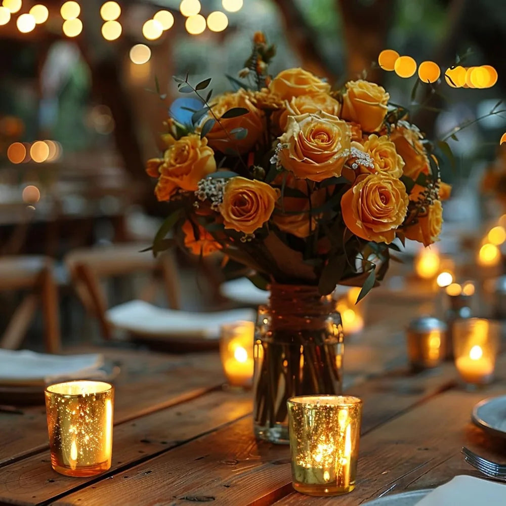 Teelichthalter aus Quecksilberglas