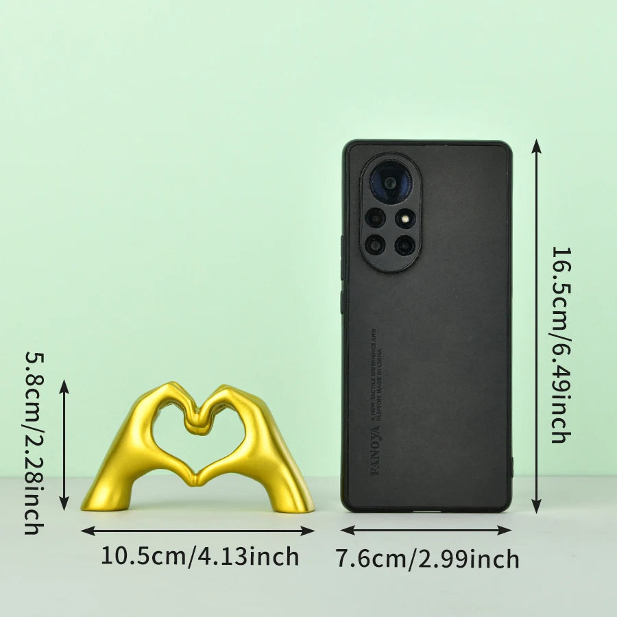 Decorazione dorata, statua a forma di mano a forma di cuore, decorazione per soggiorno e camera da letto, dito dell'amore.