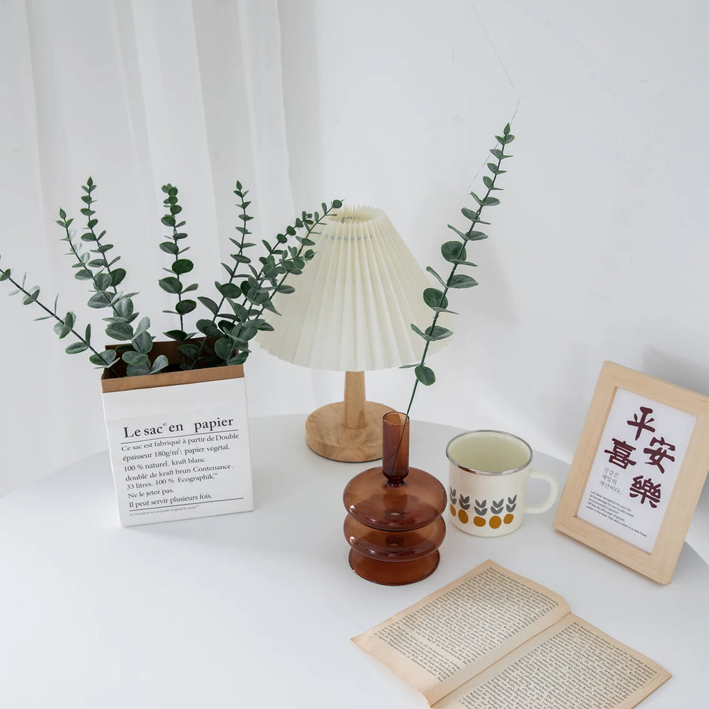 Tallos de eucalipto artificiales, planta falsa de dólar de plata.