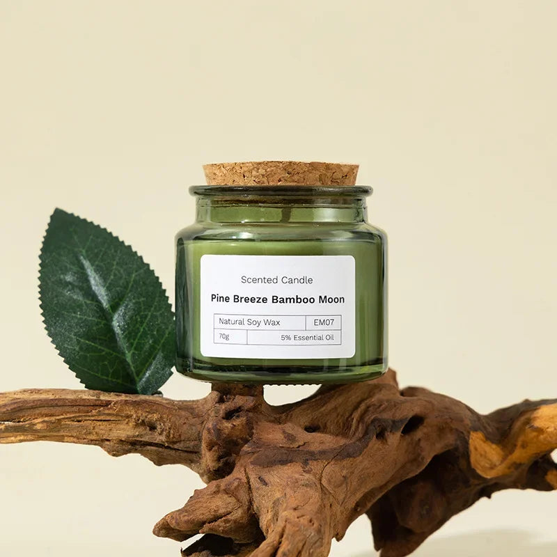 Natürliche Pflanzen-Aromatherapie-Kerze, rauchfreies grünes Sojabohnenwachsglas