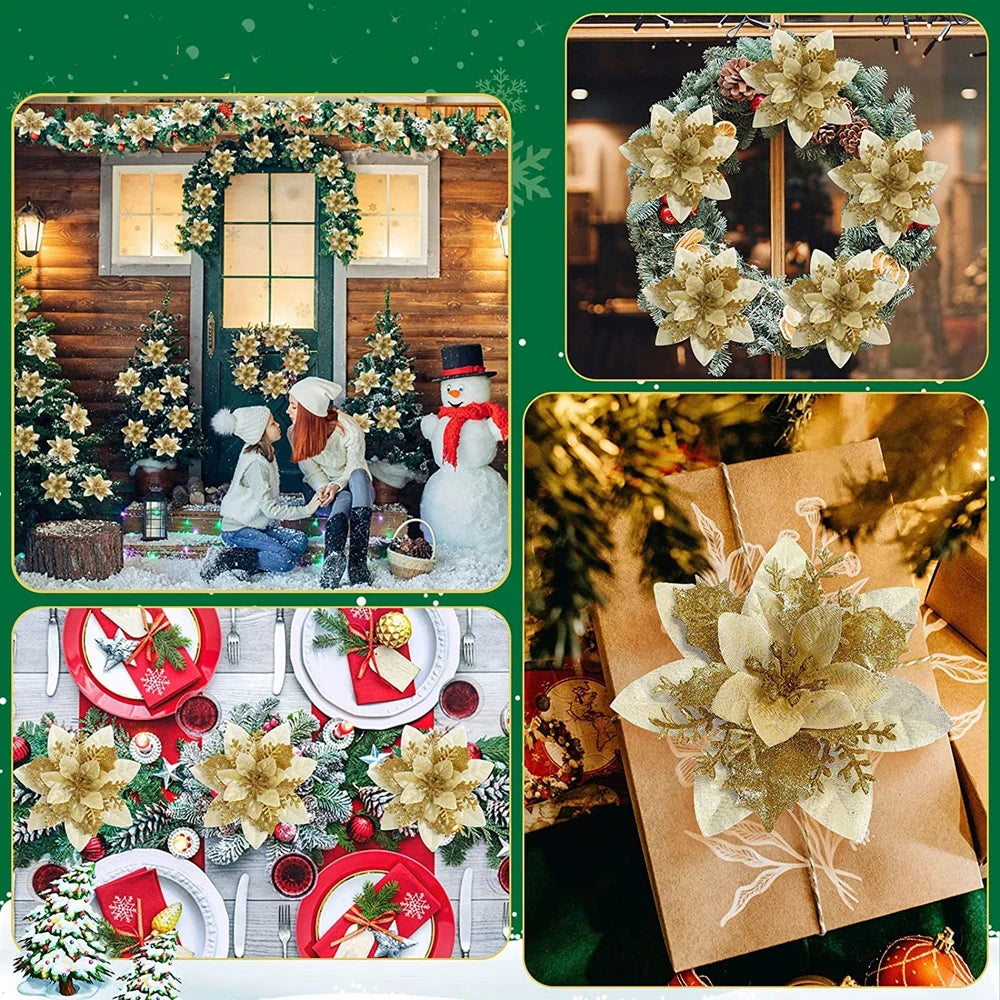 Hochwertige künstliche Weihnachtsblumen-Ornamente.