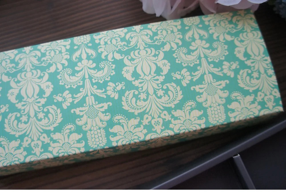 Elegante confezione regalo con motivo floreale blu e giallo, 3 misure, 10 pezzi