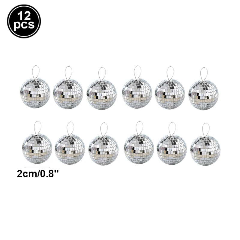 Mirror Disco Ball 70s Party Decorations Reflective Hanging 2-10cm