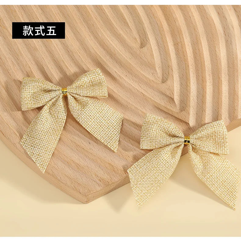 Christmas Bows Gold Red Bows.