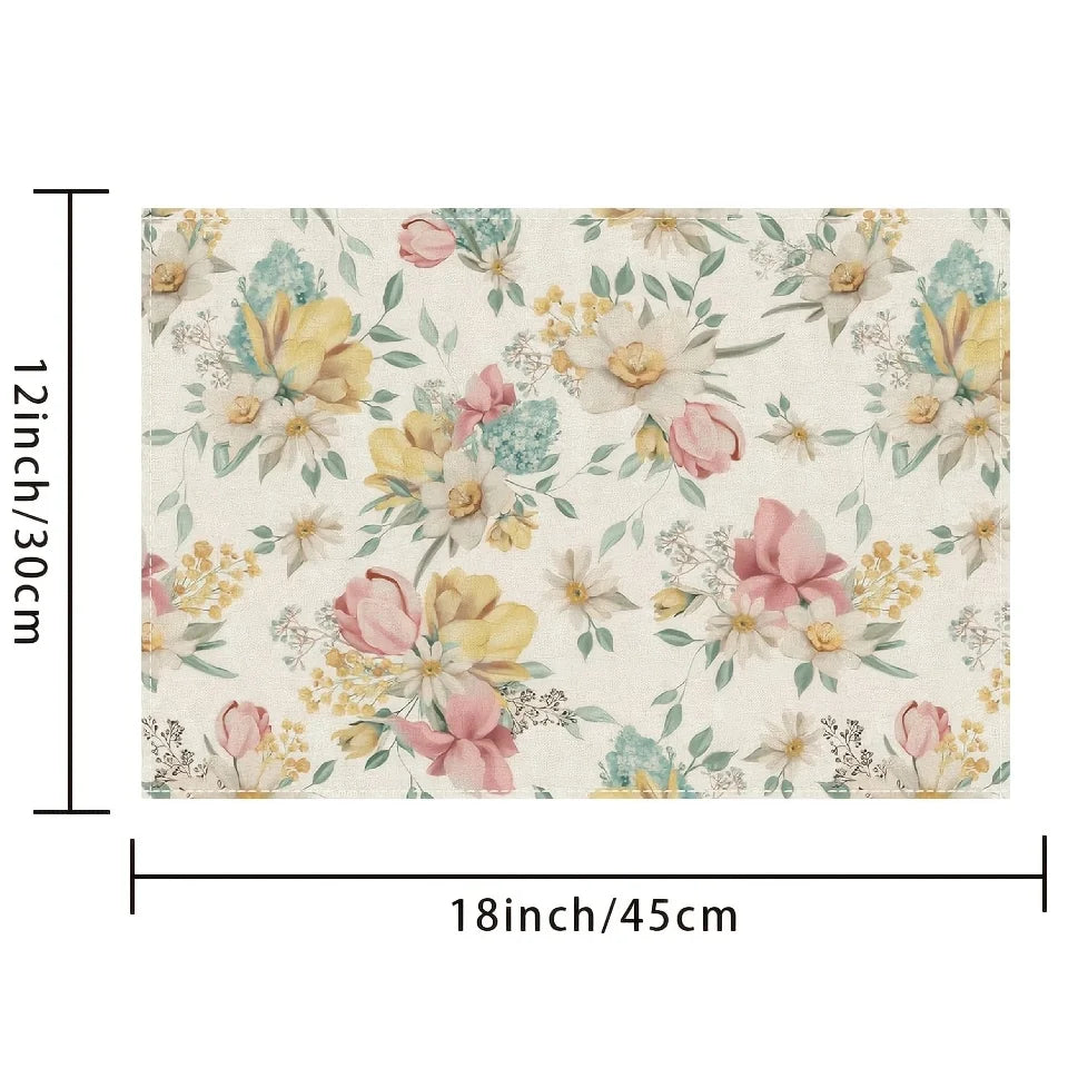 Tovagliette americane 12 x 18 pollici Margherita Gypsophila Tulipano