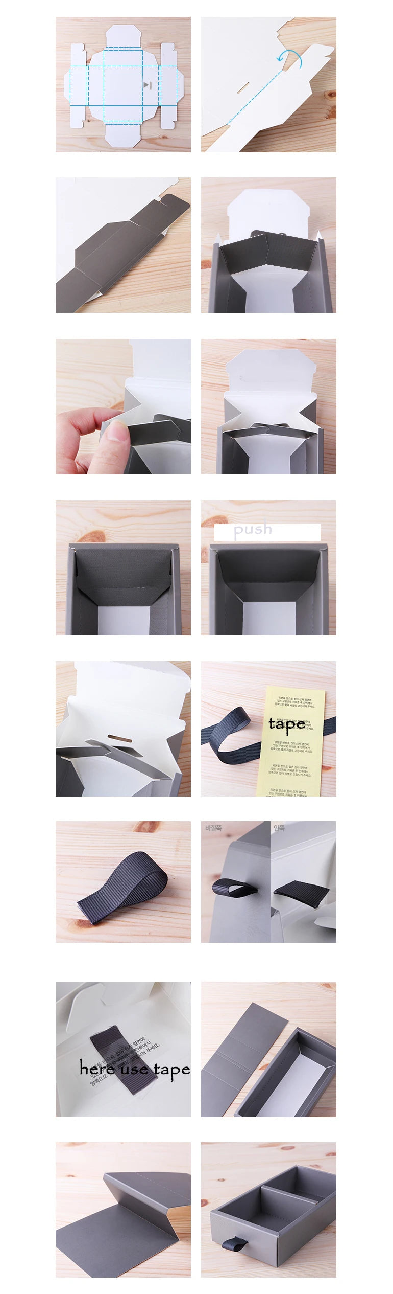 Elegante confezione regalo con motivo floreale blu e giallo, 3 misure, 10 pezzi