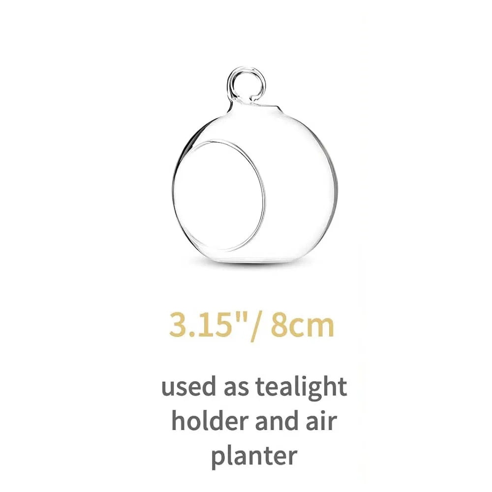 Teelichthalter Kristallglas zum Aufhängen Durchmesser 6cm/8cm