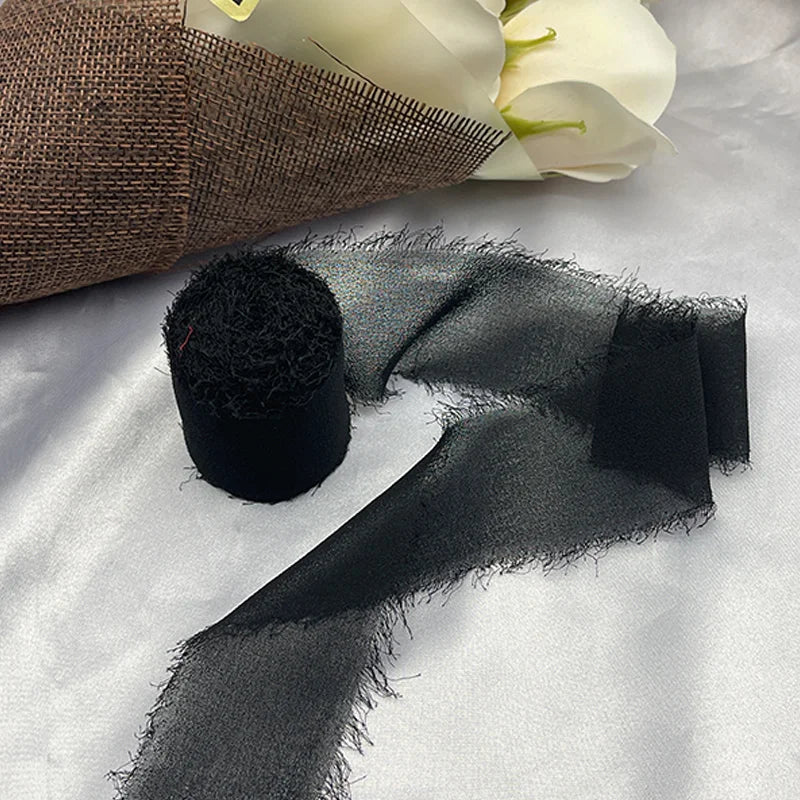 Nastro di pizzo, nastro di seta chiffon, fiori