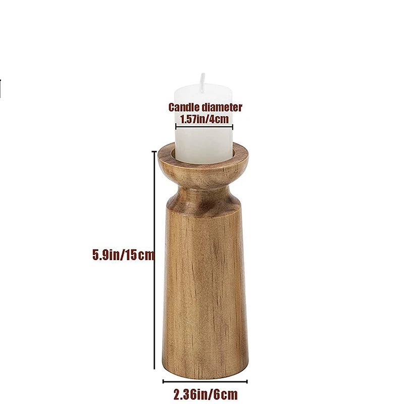 Vintage-Kerzenhalter aus Holz, Esstische, Hochzeiten, Partys.