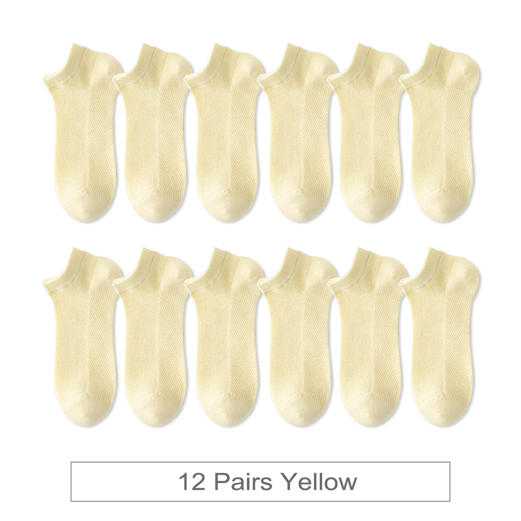 Woman Cotton Socks Short Thin Mesh Breathable