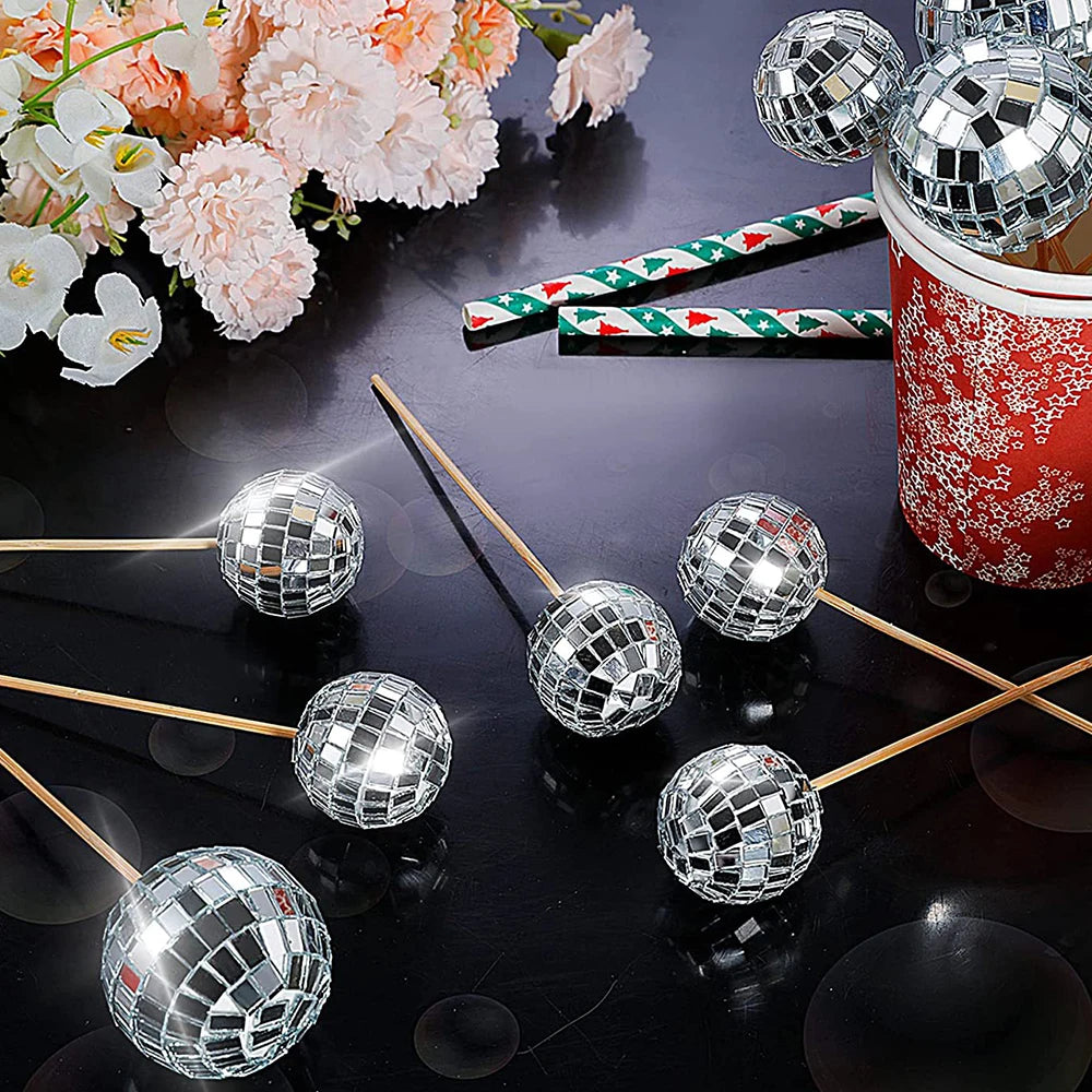 Mirror Disco Ball 70s Party Decorations Reflective Hanging 2-10cm