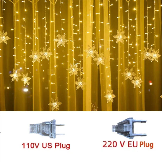 Christmas Light Led Snowflake Curtain 3.2M.