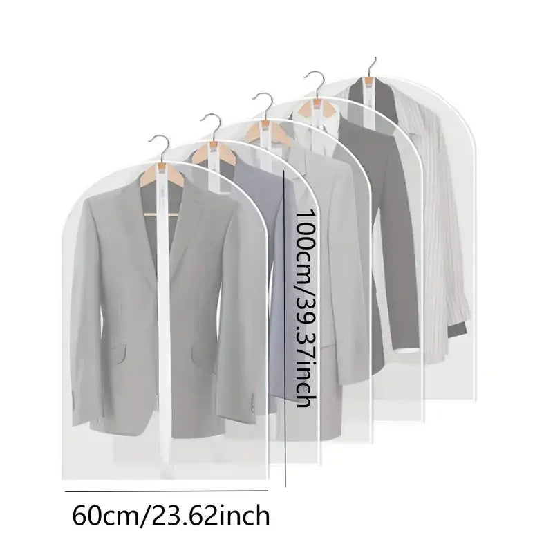 Sacchetto copri-polvere per vestiti, 5 pezzi, con cerniera