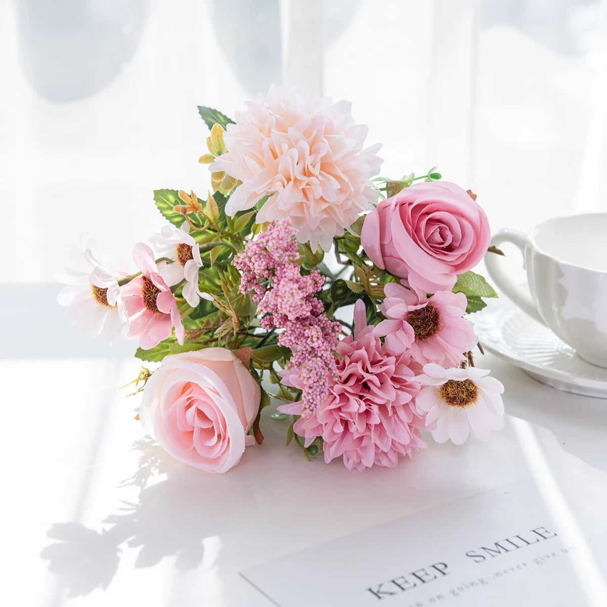 1/4PCS Artificial Flowers Cheap New Year Decorations Wedding Garden Peony Arch Christmas Home Fake Silk Rose Hydrangeas Vase Diy