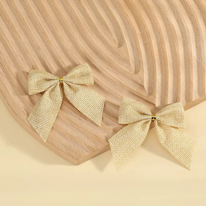 Christmas Bows Gold Red Bows.