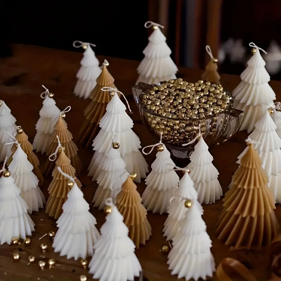 Molde de silicona para vela de árbol de Navidad con forma de árbol de Navidad.