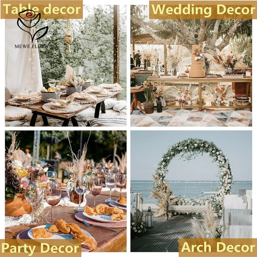 120 flores artificiales secas de cola de conejo de las pampas esponjosas