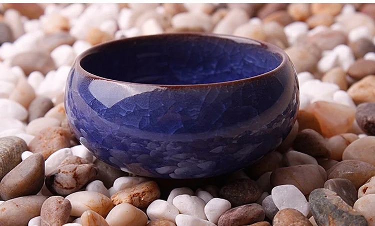 Handmade Ice Crack Ceramic Candlestick Bowl