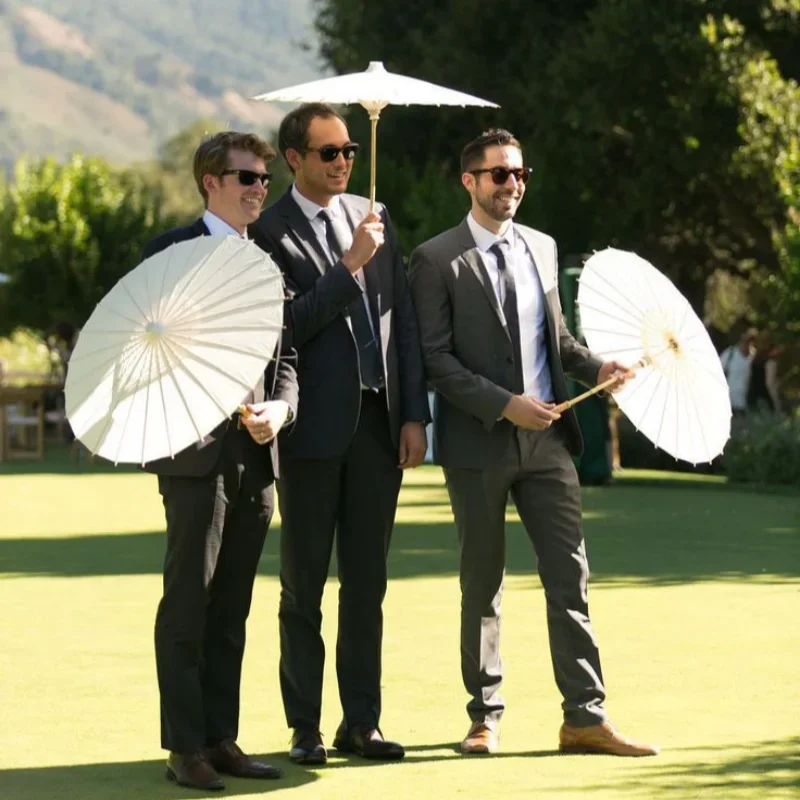 Paper Umbrella - 30-50PCS 80cm White Parasol for Wedding Decor.