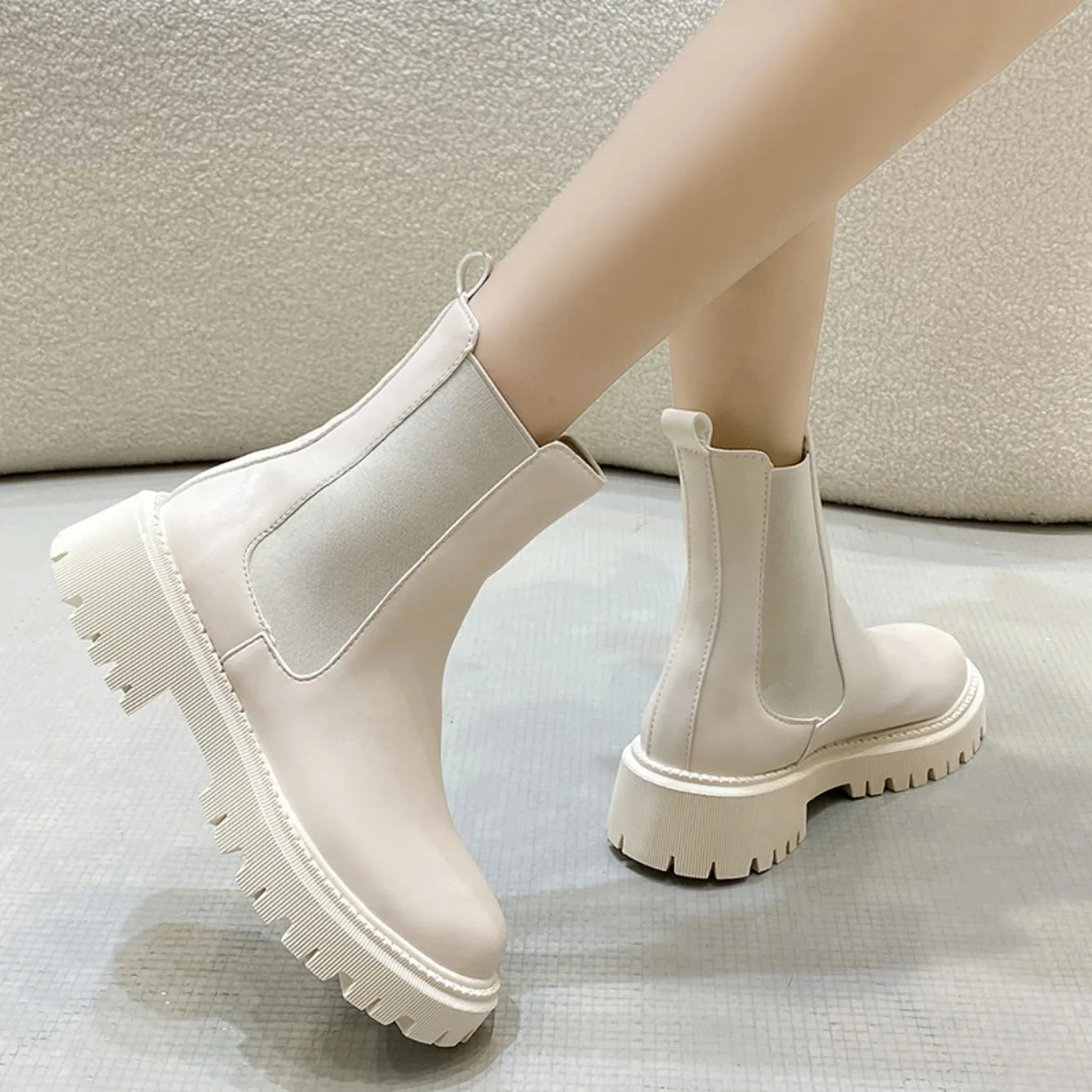 Zapatos cómodos de invierno para mujer con suela gruesa