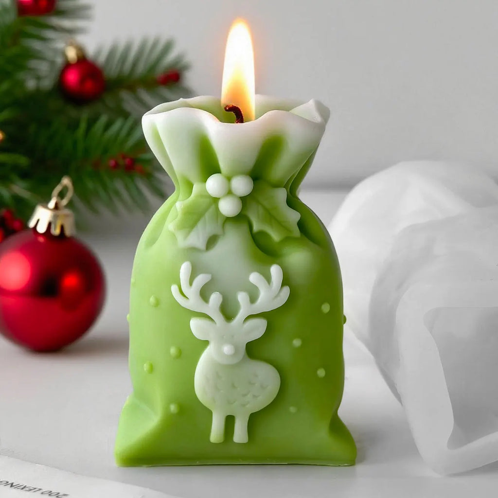Stampo in silicone per candele a forma di sacchetto regalo di Natale