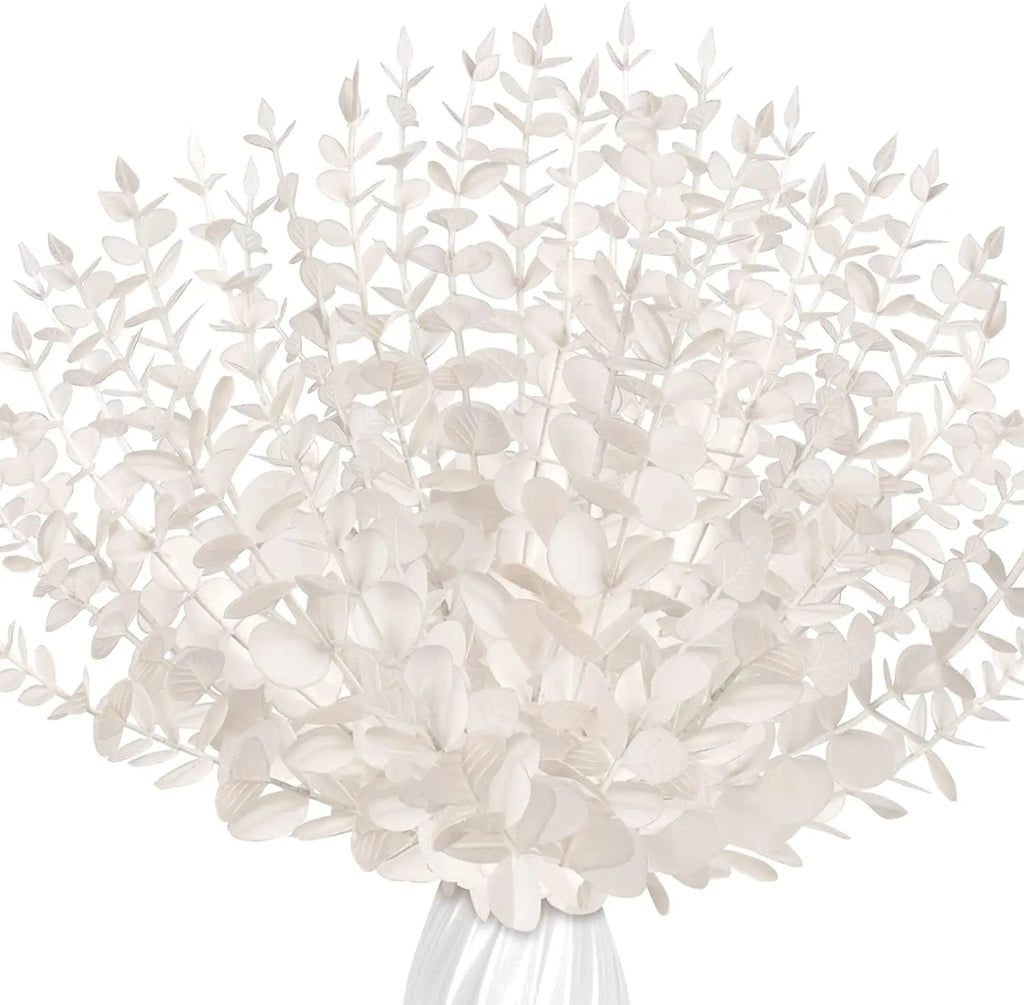 Tallos de eucalipto artificiales, planta falsa de dólar de plata.