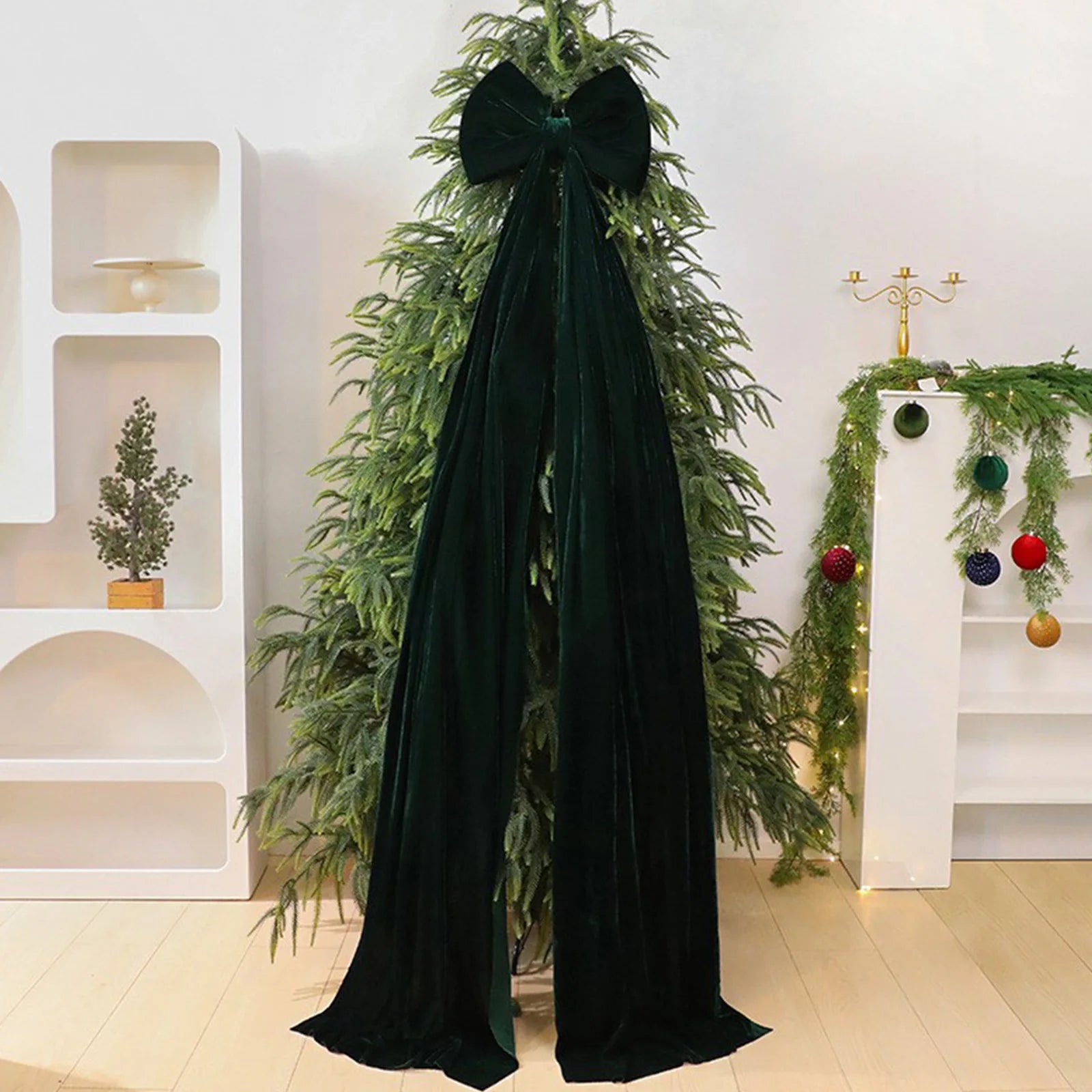 Lazo navideño grande para decoración del árbol.