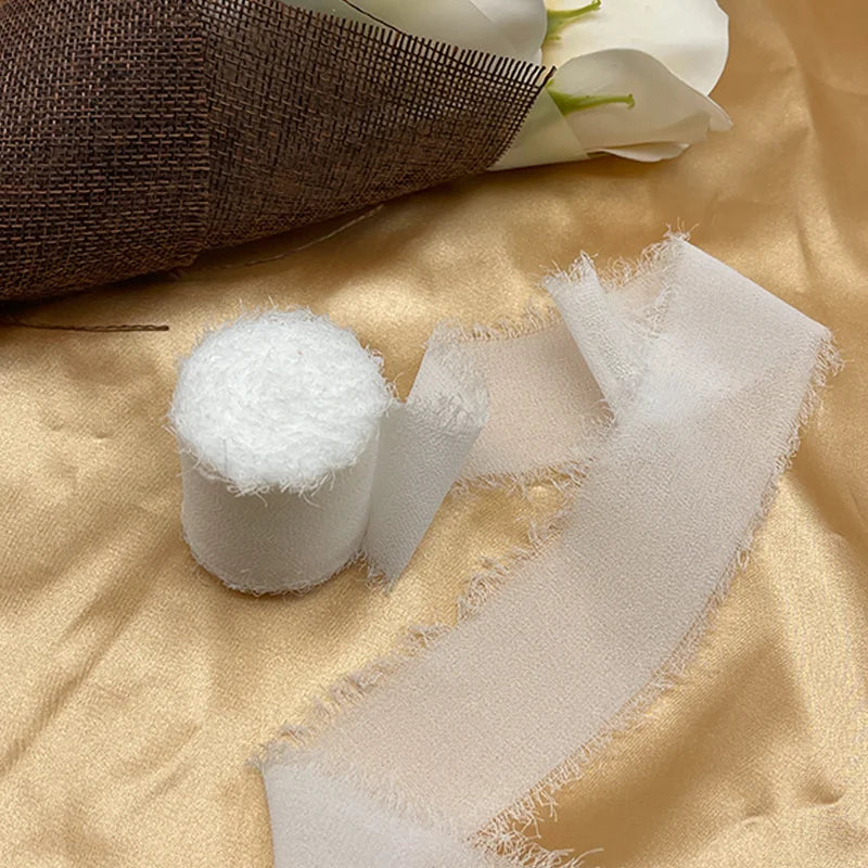 Nastro di pizzo, nastro di seta chiffon, fiori