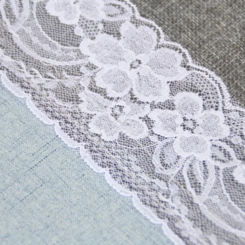 Runner da tavolo vintage in pizzo di iuta 100% lino naturale.