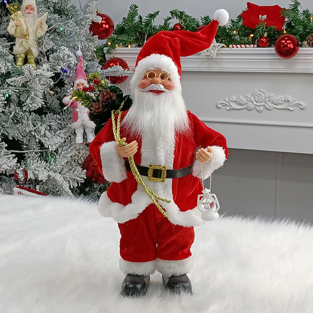 Christmas Sitting Standing Santa Claus Figurines Doll Cute 12inch.