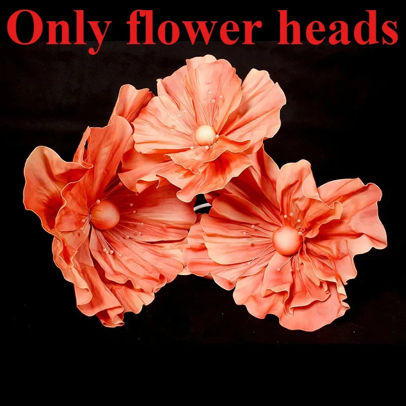 Flores artificiales de espuma de plomo grandes con soporte de 50/60/75 cm