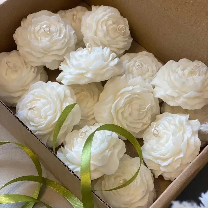 Molde de silicona para vela de peonía 3D.