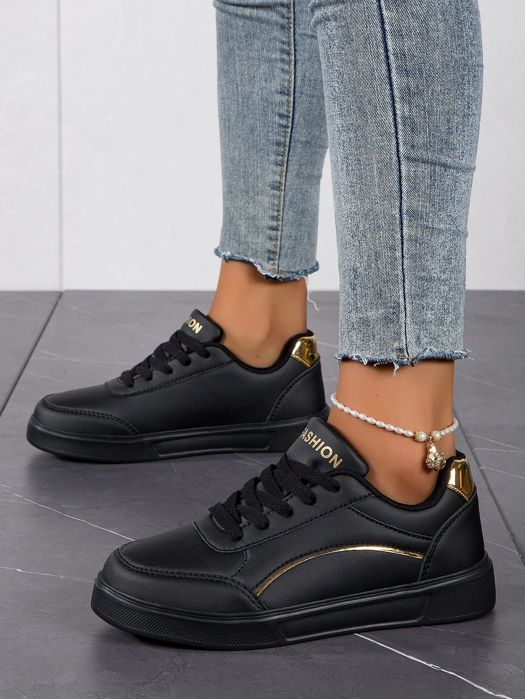Leather Platform Sneakers for Women Classics Comfort  Non-Slip