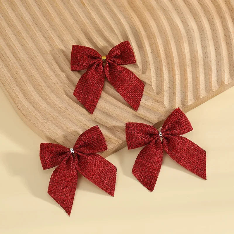 Christmas Bows Gold Red Bows.
