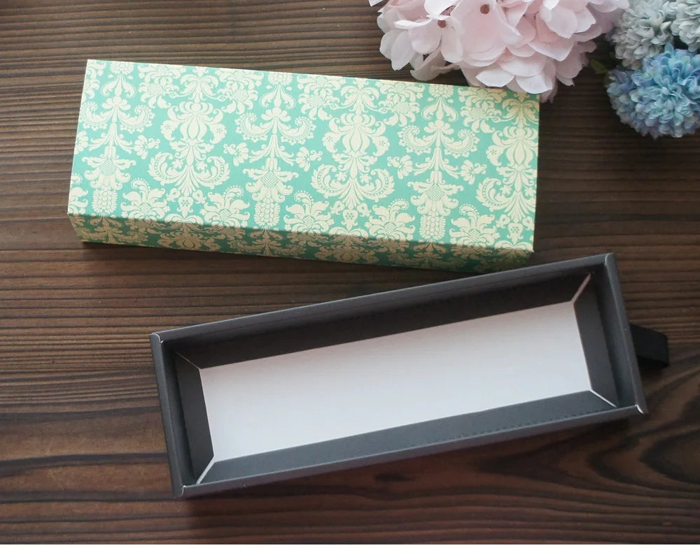 Elegante confezione regalo con motivo floreale blu e giallo, 3 misure, 10 pezzi